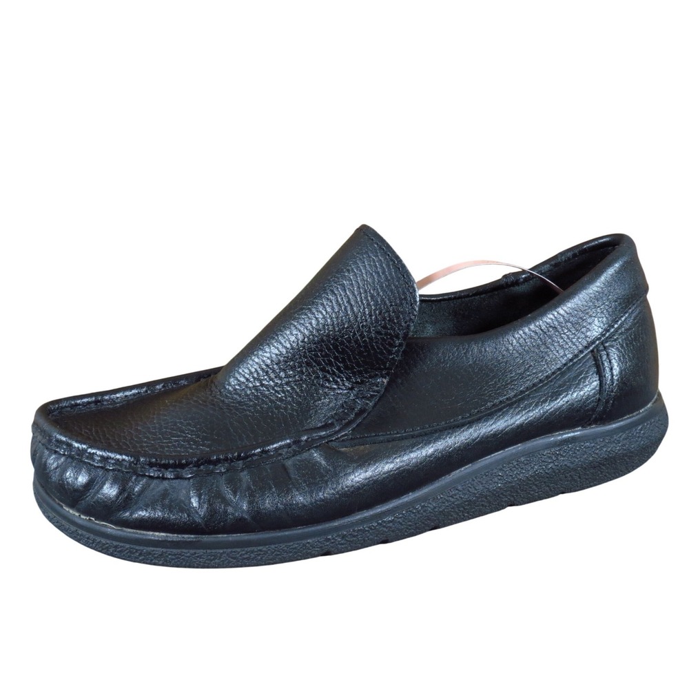 Hitchcock Men Loafer Slip On Shoes Size 42 Medium Casual Comfort Black Leather